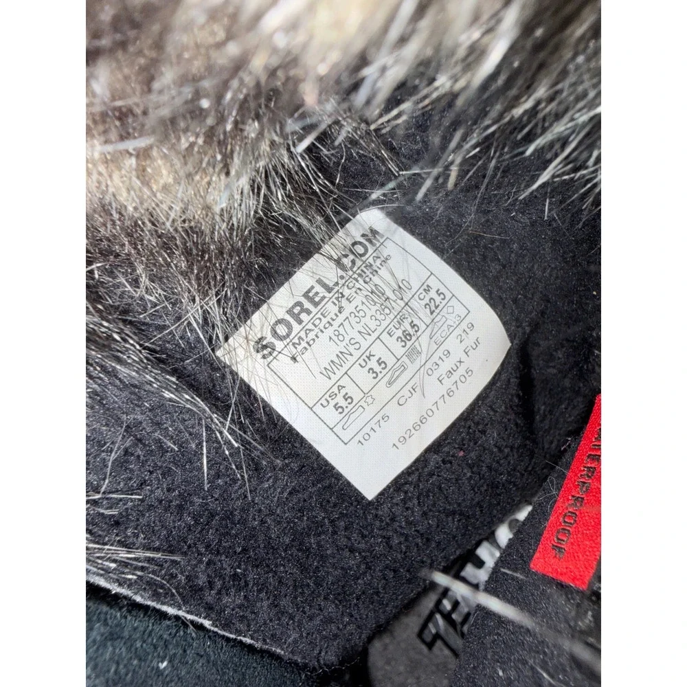 Sorel Joan of Arctic Next Lite Waterproof‎ Boots Black Faux Fur NL3367-010 5.5